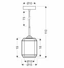 JONERA LAMPA WISZĄCA CZARNY 1X40 E27 KLOSZ DYMIONY