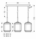 JONERA LAMPA WISZĄCA CZARNY 3X40 E27 KLOSZ DYMIONY