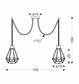 Lampa wisząca czarno-złota 2 Primo P 32-00286