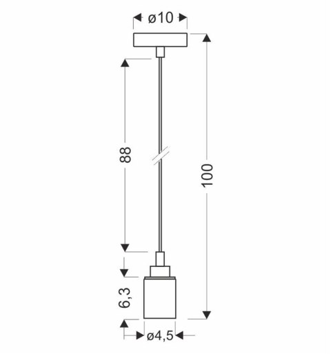 Zawiesie metalowe chrom/czarne lampa wisząca E27 31-05472
