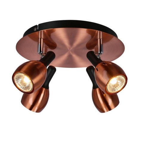 LAMPA SUFITOWA CANDELLUX CROSS 98-34878 PLAFON GU10 MIEDZIANY