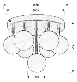 LAMPA SUFITOWA CANDELLUX ETIUDA 97-89314 PLAFON 230V NIKIEL MAT