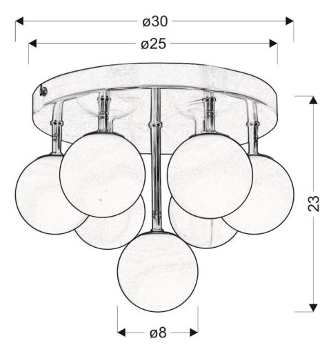 LAMPA SUFITOWA CANDELLUX ETIUDA 97-89314 PLAFON 230V NIKIEL MAT
