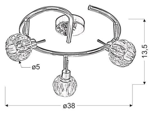 LAMPA SUFITOWA PLAFON CHROM CANDELLUX BOMBOLA 98-70326