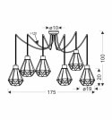 Lampa wisząca czarno-złota 6 Primo P 36-00316