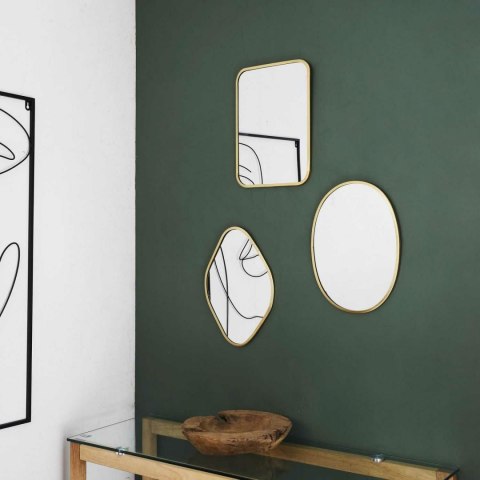 Lustro Arcilla złote kwadrat