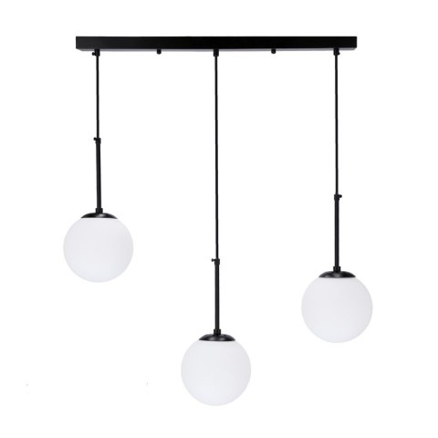 POMPEI LAMPA WISZĄCA CZARNY 3X40W E27 KLOSZ BIAŁY