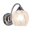 PREGO LAMPA KINKIET CHROMOWY E27 KLOSZ BEZBARWNY