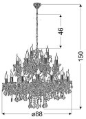 Żyrandol kryształowy złoty 28xE14 Maria Teresa Candellux 30-94622