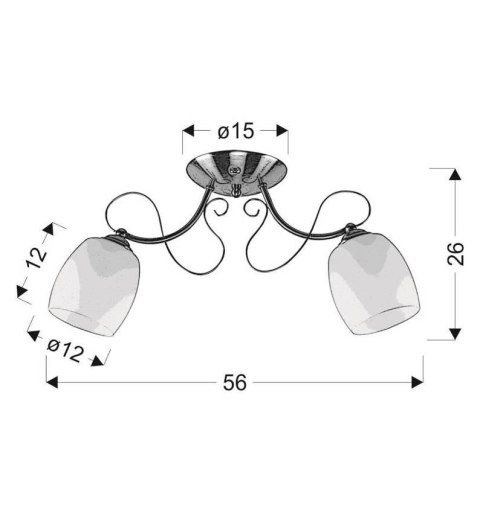 Amba Lampa Sufitowa 2X40W E27 Biał