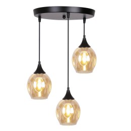 Lampa sufitowa czarno/brązowa talerz 3xE27 Aspa 33-00613