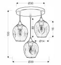 Lampa sufitowa czarno/brązowa talerz 3xE27 Aspa 33-00613