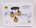 Lampa sufitowa czarno/brązowa talerz 3xE27 Aspa 33-00613