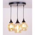 Lampa sufitowa czarno/brązowa talerz 3xE27 Aspa 33-00613