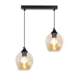 Lampa wisząca szklana czarno/brązowa 2xE27 Aspa 32-00590