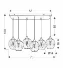 Lampa wisząca szklana czarno/brązowa 6xE27 Aspa 36-00620