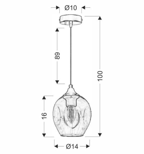 Lampa wisząca szklana czarno/brązowa Aspa 31-00583