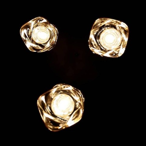 Lampa wisząca czarna/bursztynowa talerz 3xE27 Felis 33-00217