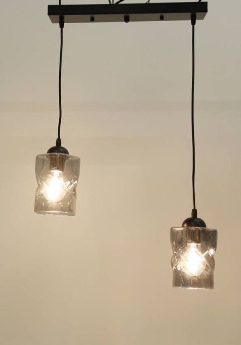 Lampa wisząca czarna/dymiona listwa 2xE27 Felis 32-00132