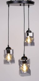 Lampa wisząca czarna/dymiona talerz 3xE27 Felis 33-00200