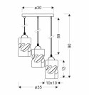 Lampa wisząca czarna/dymiona talerz 3xE27 Felis 33-00200