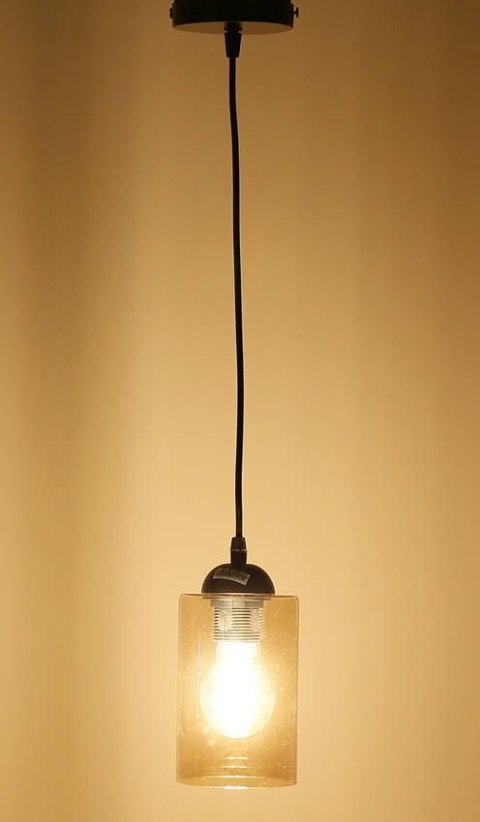 Lampa wisząca 1xE27 szklana czarno/brązowa Bistro 31-00569