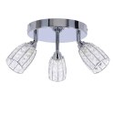Shiba lampa sufitowa plafon chromowy 3x15w g9 klosz bezbarwny