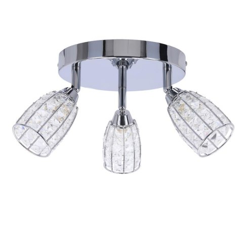 Shiba lampa sufitowa plafon chromowy 3x15w g9 klosz bezbarwny