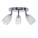 Shiba lampa sufitowa plafon chromowy 3x15w g9 klosz bezbarwny