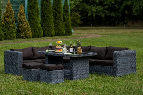 Zestaw mebli ogrodowych z technorattanu MAESTOSO