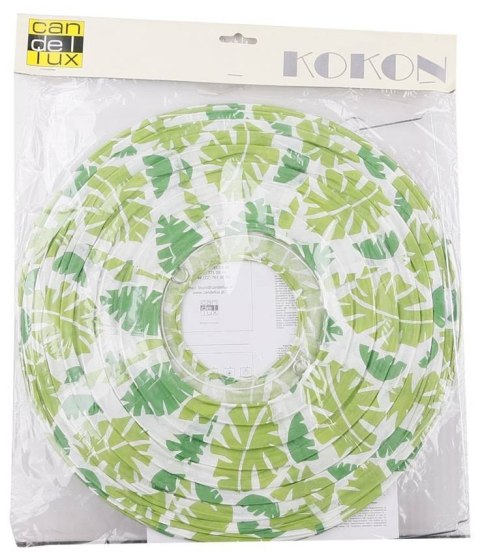 Abażur papierowy zielony w listki kula 35cm Kokon Candellux 70-94011