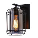 Jonera lampa kinkiet czarny p20 1x40w e27 klosz dymiony 21-10186