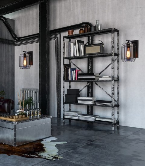 Jonera lampa kinkiet czarny p20 1x40w e27 klosz dymiony 21-10186