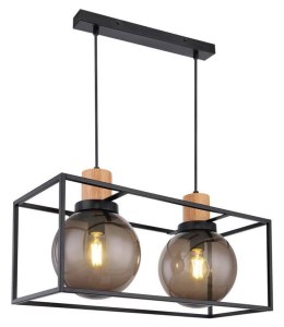 Lampa wisząca czarna metalowa dymiona 2xE27 Retro 2 32-00750