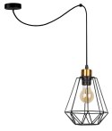 Lampa wisząca czarny + złoty druciany klosz Primo 31-06165