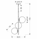 Lampa wisząca czarny mat/złota 3 Duo 33-01276