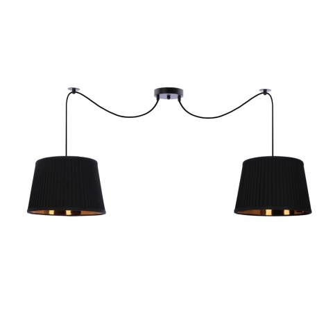 GILLO LAMPA WISZĄCA CZARNY 2X40W E27 ABAŻUR CZARNY