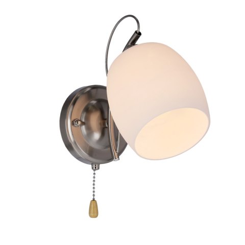 Kinkiet chromowy biały szklany klosz Amba 21-77028