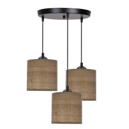 LEGNO LAMPA WISZĄCA CZARNY TALERZ 15 3X40W E27 ABAŻUR ORZECHOWY 33-18342