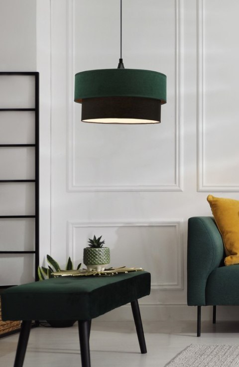 Solanto lampa wisząca but.zieleń + czarny 1x60 e27 abażur duo 35+30
