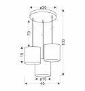 LEGNO LAMPA WISZĄCA CZARNY TALERZ 15 3X40W E27 ABAŻUR ORZECHOWY 33-18342