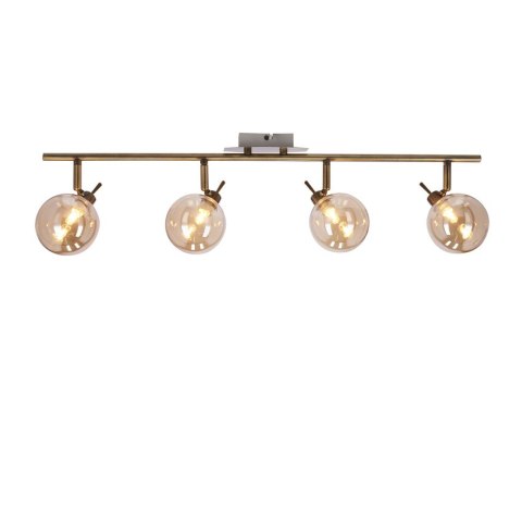 LENTINI LAMPA SUFITOWA LISTWA PATYNOWY 4X40W G9 KLOSZ BURSZTYNOWY