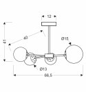 Lampa sufitowa mosiądz/biała 4 Mati 34-01566