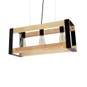 Lampa wisząca czarna metalowa + drewno 3x40W E27 Varna 33-79077