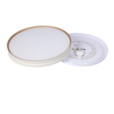 MONTANA LAMPA SUFITOWA PLAFON BIAŁY+ZŁOTY 24W LED 40 CM KLOSZ BIAŁY