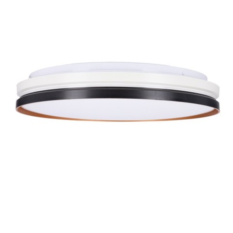 MONTANA LAMPA SUFITOWA PLAFON CZARNY+BIAŁY+ZŁOTY 24W LED 40 CM KLOSZ BIAŁY