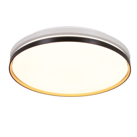 MONTANA LAMPA SUFITOWA PLAFON CZARNY+BIAŁY+ZŁOTY 24W LED 40 CM KLOSZ BIAŁY