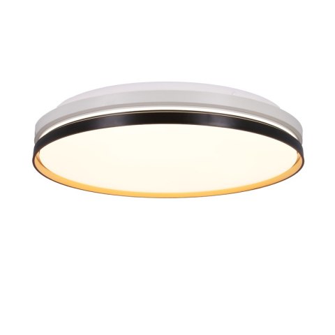 MONTANA LAMPA SUFITOWA PLAFON CZARNY+BIAŁY+ZŁOTY 24W LED 40 CM KLOSZ BIAŁY