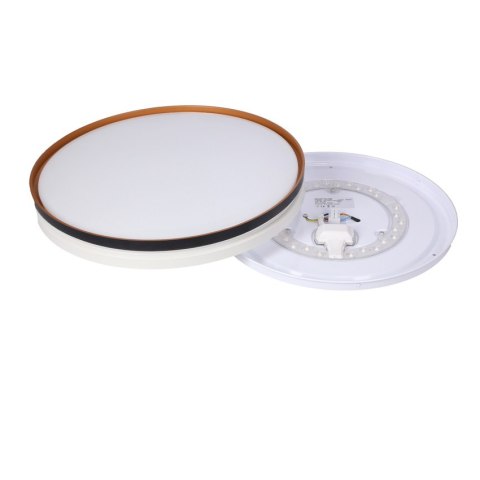 MONTANA LAMPA SUFITOWA PLAFON CZARNY+BIAŁY+ZŁOTY 24W LED 40 CM KLOSZ BIAŁY