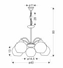 BAIDA LAMPA WISZ�CA SATYNOWY 5X60W E27 KLOSZ MATOWO TRANSPARENTNY